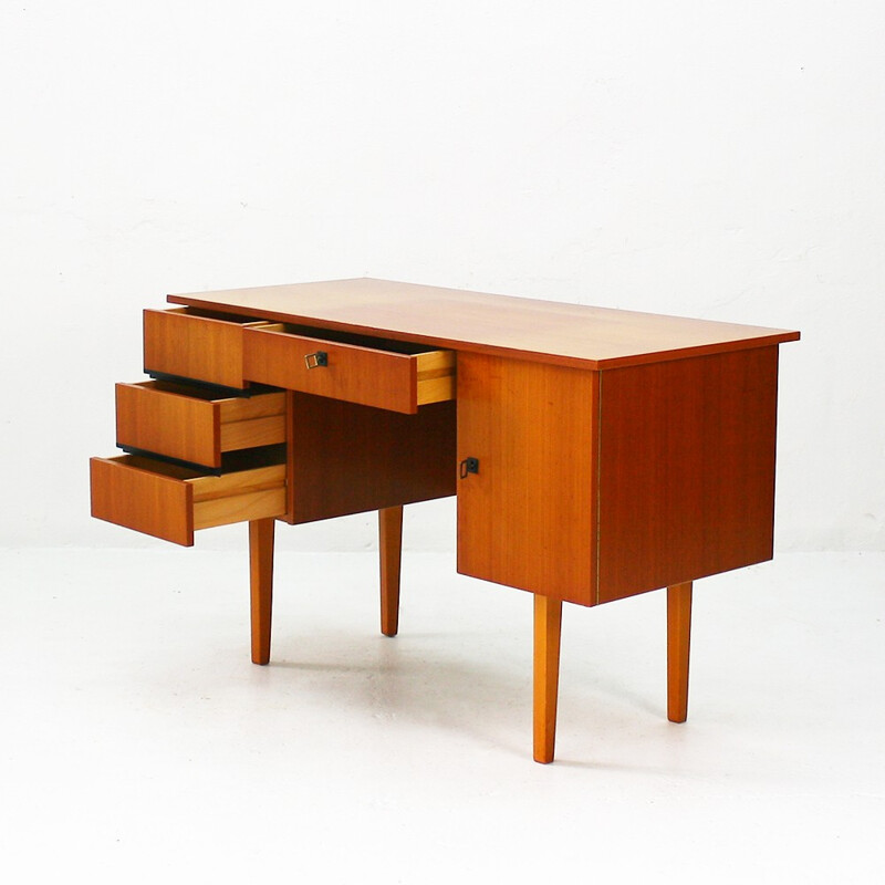 Mid century desk in walnut with drawers - 1960s