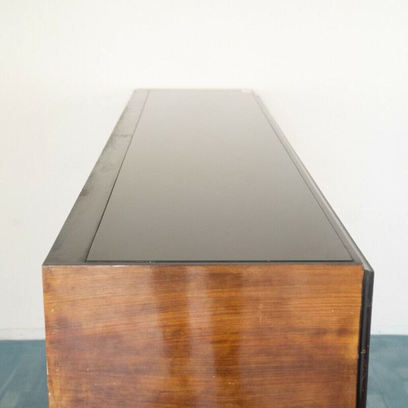 Vintage mahogany and briar veneered wood sideboard, 1930s