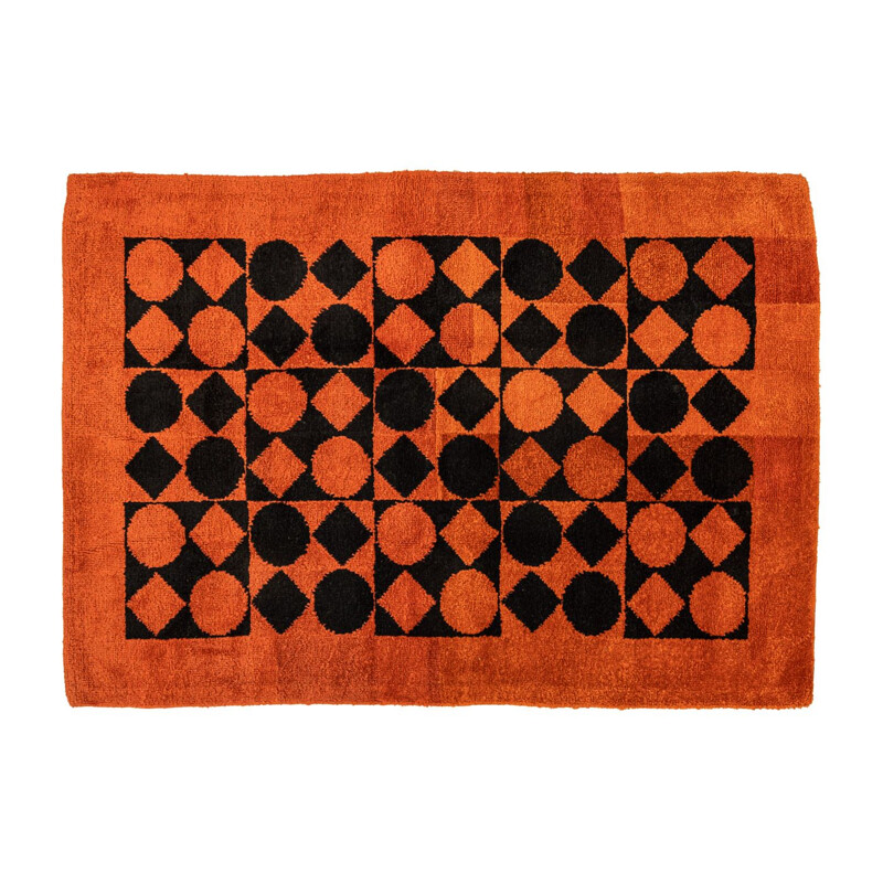 Vintage oranje wollen tapijt, Duitsland 1970