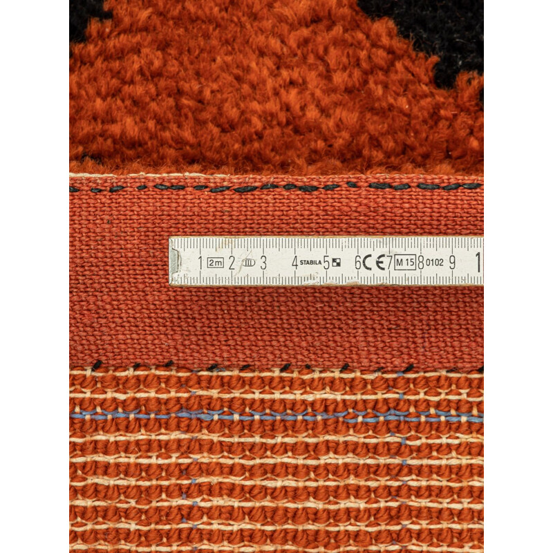 Vintage-Teppich aus orangefarbener Wolle, Deutschland 1970