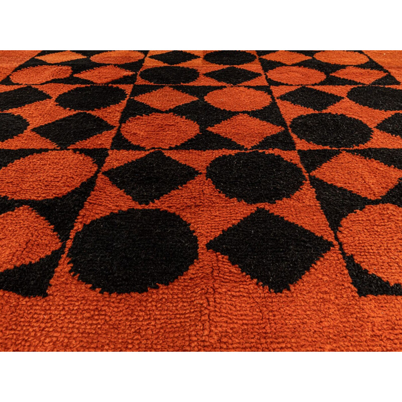 Alfombra vintage de lana naranja, Alemania 1970