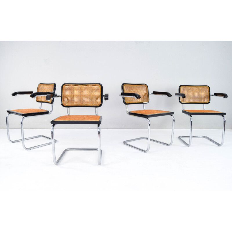 Satz von 4 Stühle Cesca B64 italienischen Vintage von Marcel Breuer, 1970