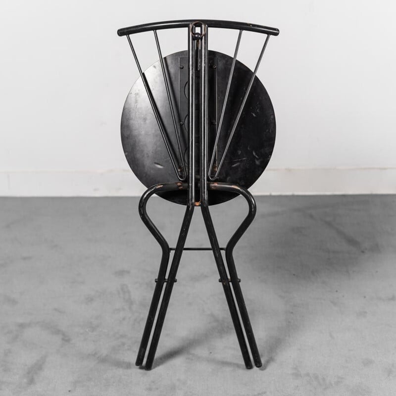 Conjunto de 4 cadeiras de metal e madeira vintage, 1970