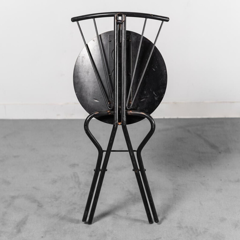 Satz von 4 Vintage-Stühlen aus Metall und Holz, 1970