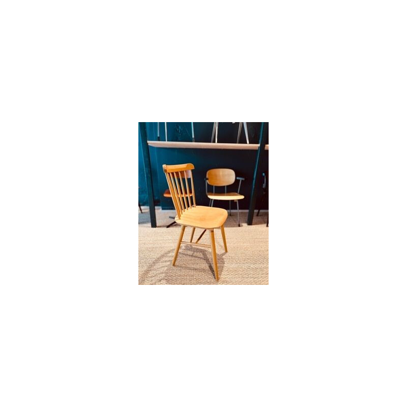 Scandinavian vintage beechwood chair by Ton