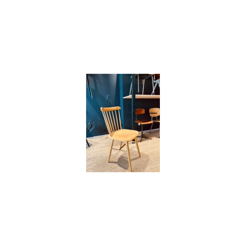 Scandinavian vintage beechwood chair by Ton