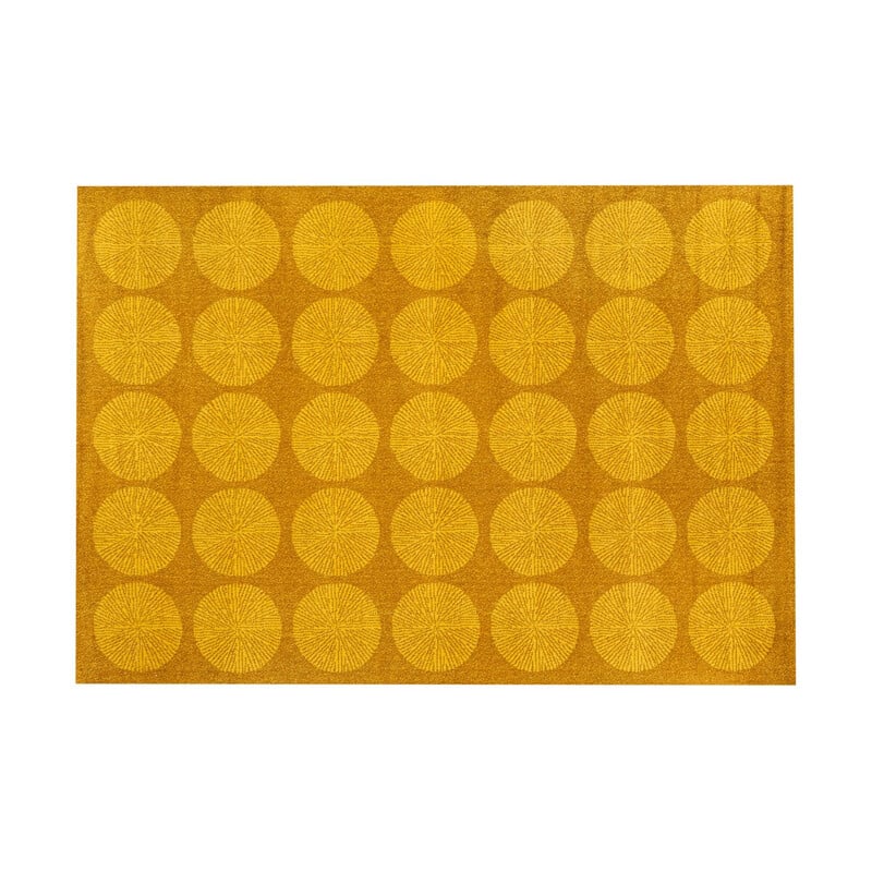 Tapete de lã amarela Vintage, Alemanha 1970