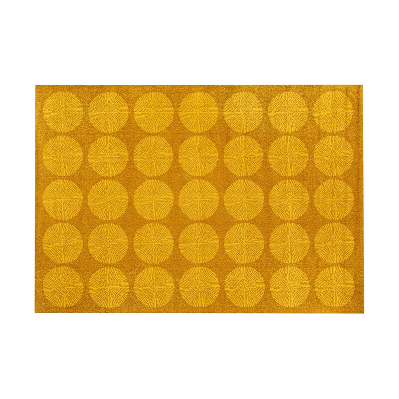 Vintage geel wollen tapijt, Duitsland 1970