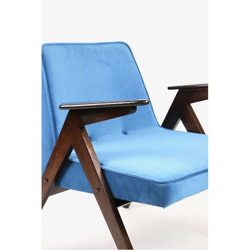 Fauteuil vintage bleu marine Bunny de Józef Chierowski, 1970