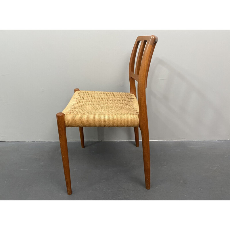 Set of 4 vintage model 83 dining chairs in teak by Niels Otto Möller for JL Möllers, Denmark 1960s