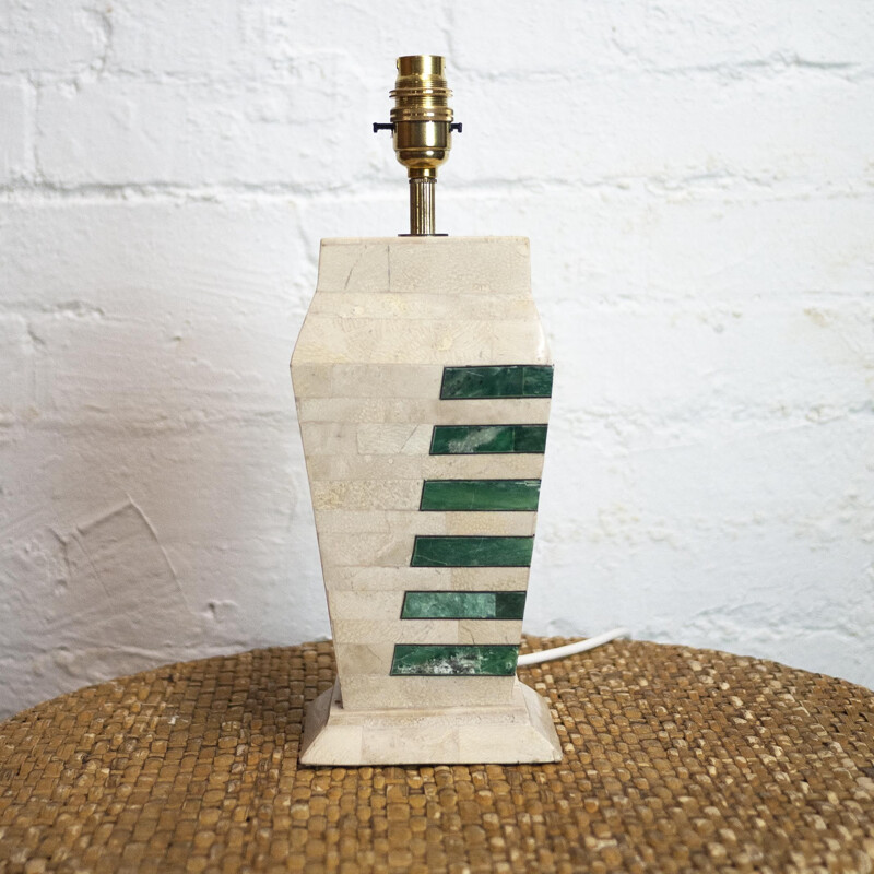 Vintage travertine table lamp, Egypt 1970