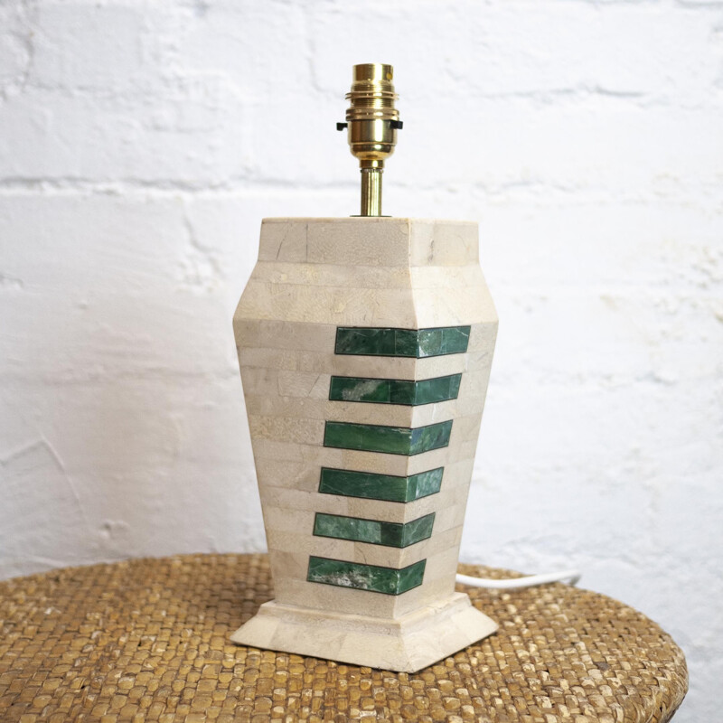 Vintage travertine table lamp, Egypt 1970