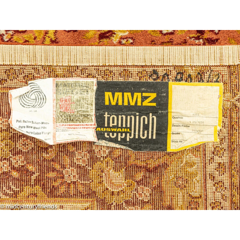 Tapis vintage en laine vierge avec motif "Persian", Allemagne 1960