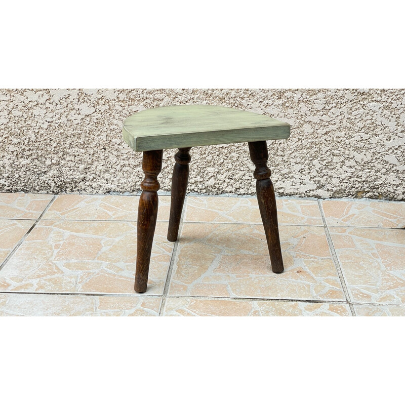 Mini tripod stool vintage wood