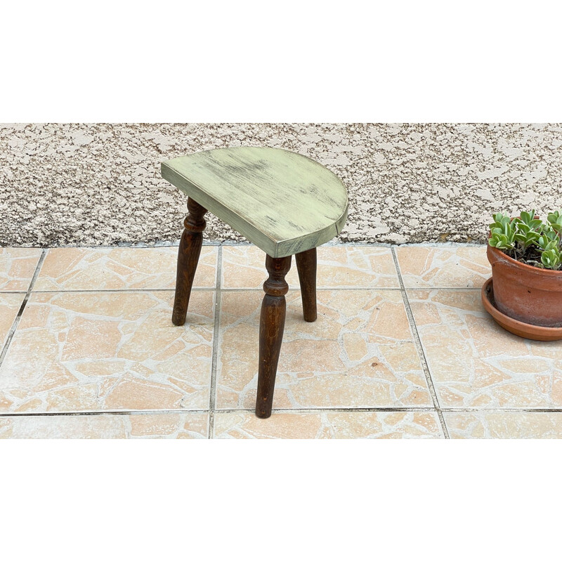 Mini tripod stool vintage wood