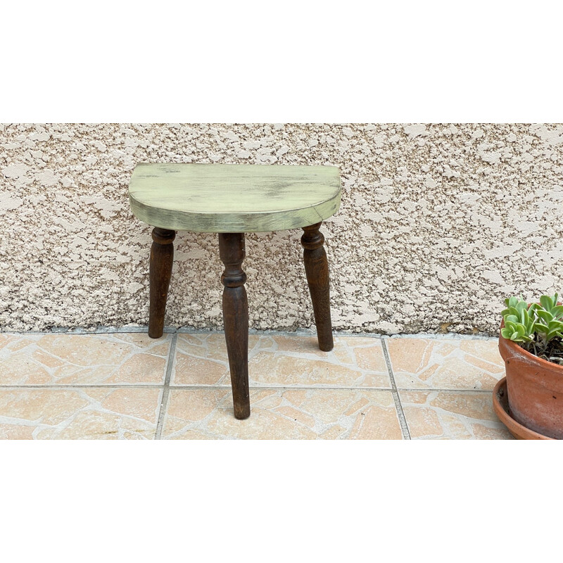 Mini tripod stool vintage wood