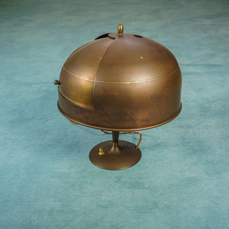 Lampe de table art déco vintage en cuivre, 1930