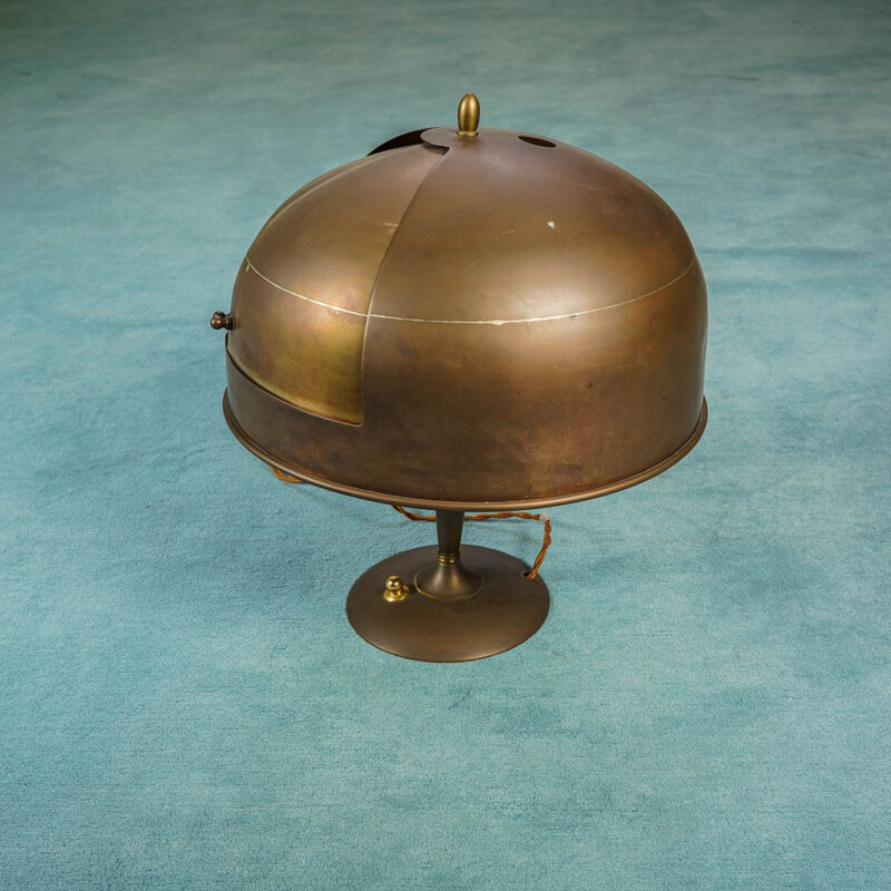 Vintage art deco koperen tafellamp, 1930