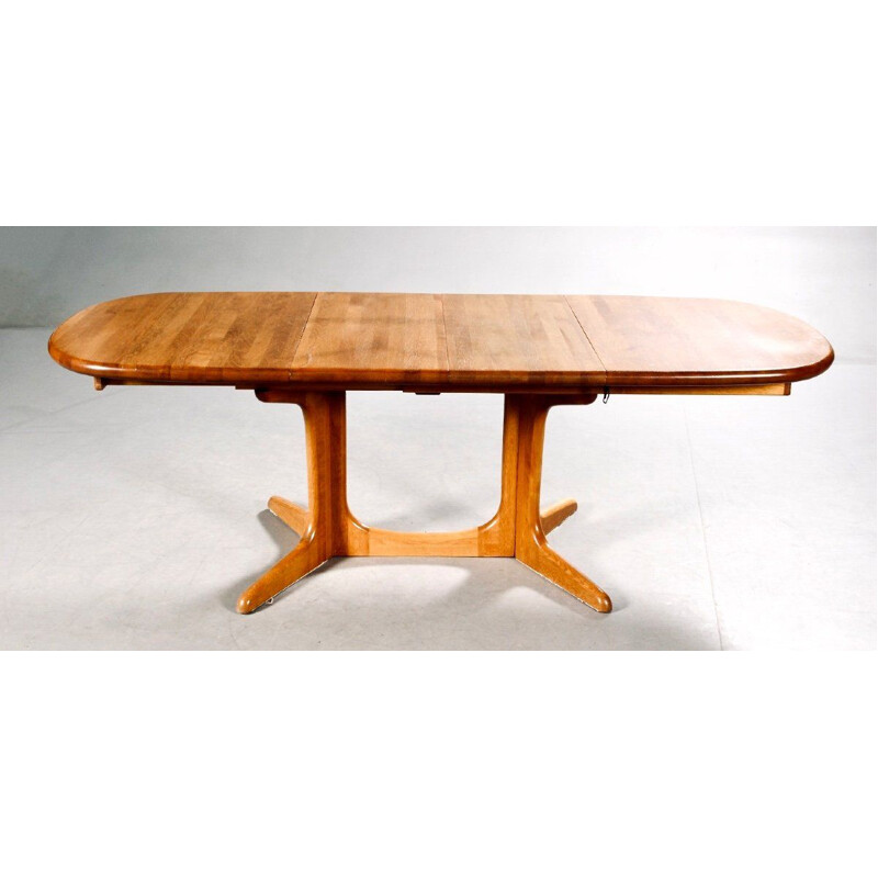Scandinavian vintage solid oakwood table with extensions, 1960-1970