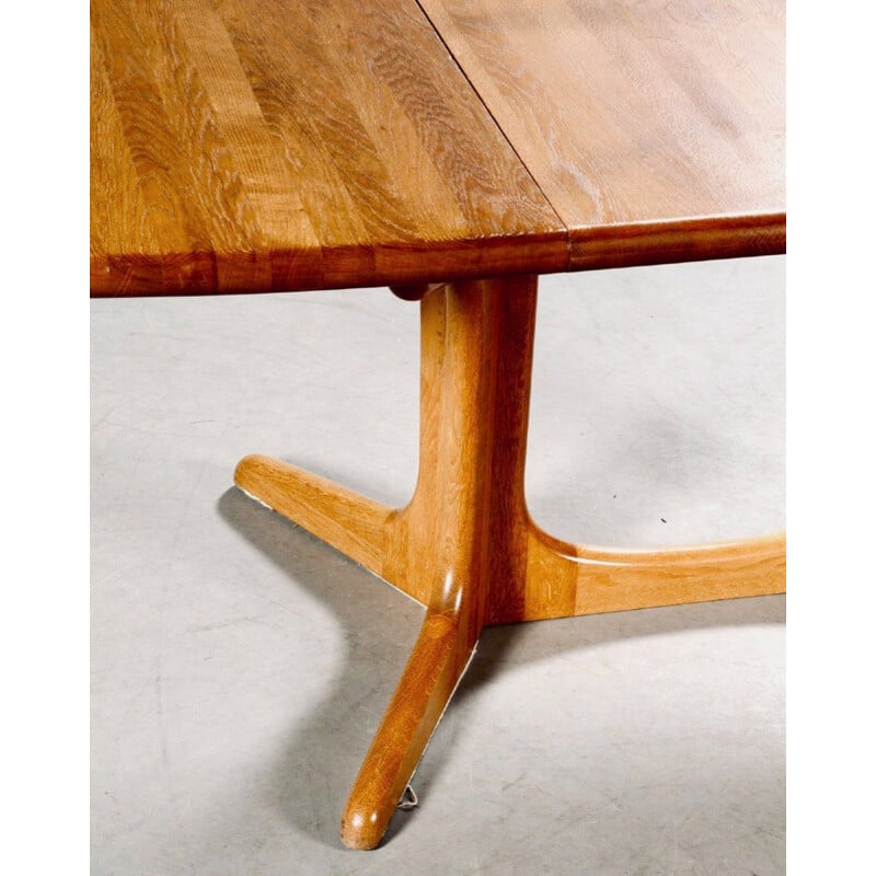 Scandinavian vintage solid oakwood table with extensions, 1960-1970