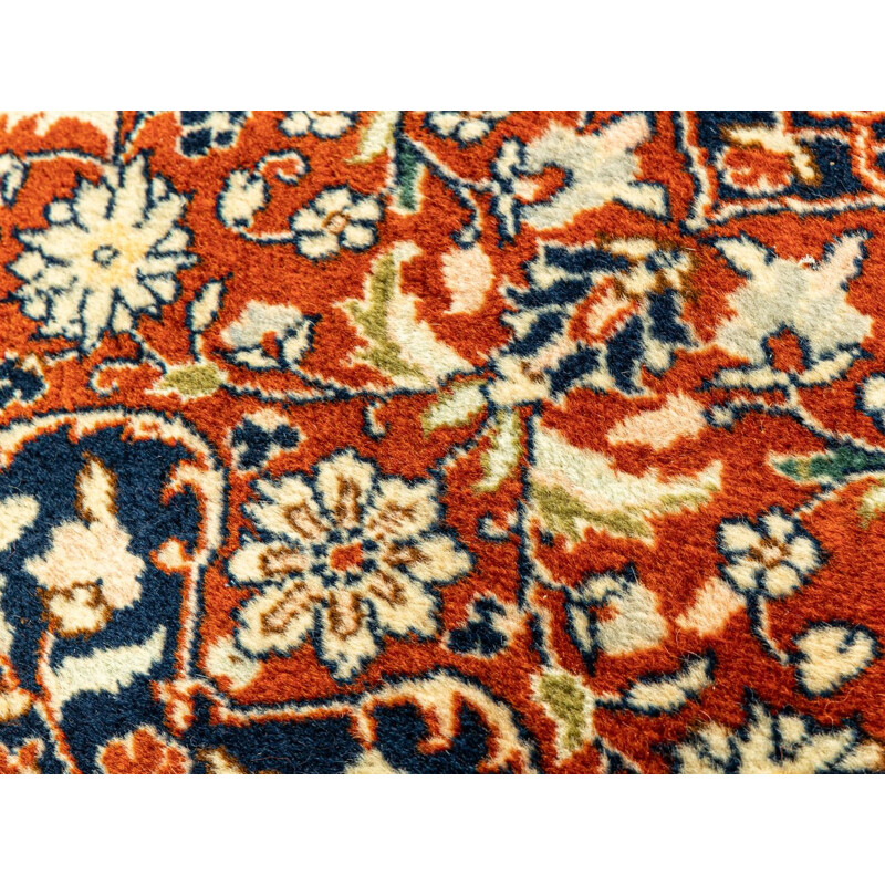 Vintage silk and cashmere rug, India 1960s