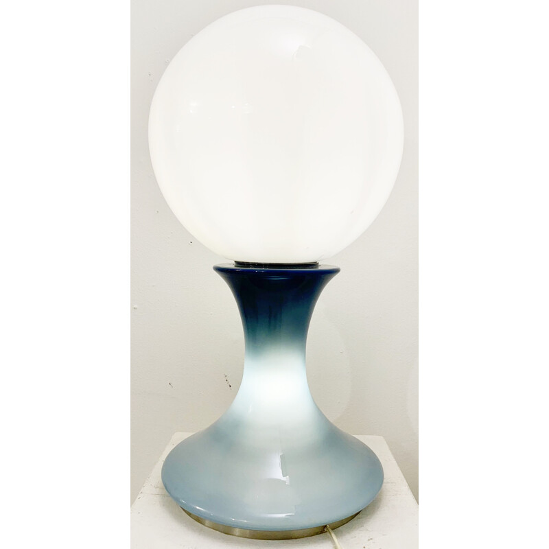 Mid-century blue Murano glass table lamp by Carlo Nason, Italy 1960s