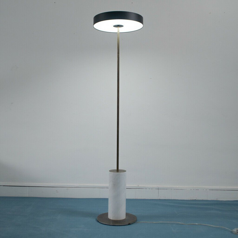 Vintage-Stehlampe aus Metall und Marmor, 1950