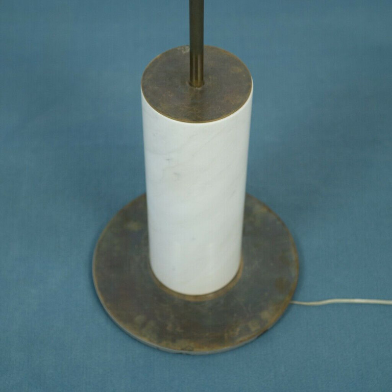 Vintage metal and marble floor lamp, 1950