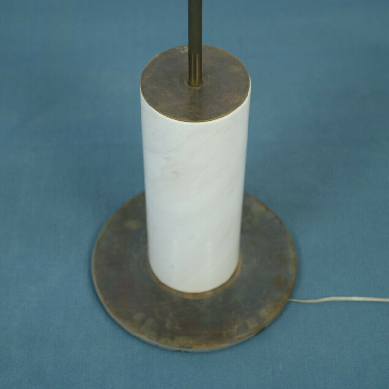Vintage vloerlamp van metaal en marmer, 1950