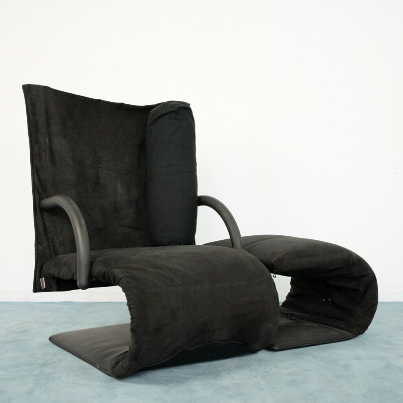 Sessel mit Ottomane im Vintage-Stil par Ligne Roset, 1980