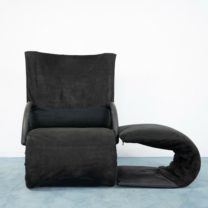 Sessel mit Ottomane im Vintage-Stil par Ligne Roset, 1980