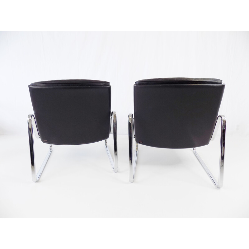 Pair of vintage Drabert leather armchairs by Gerd Lange, 1970s