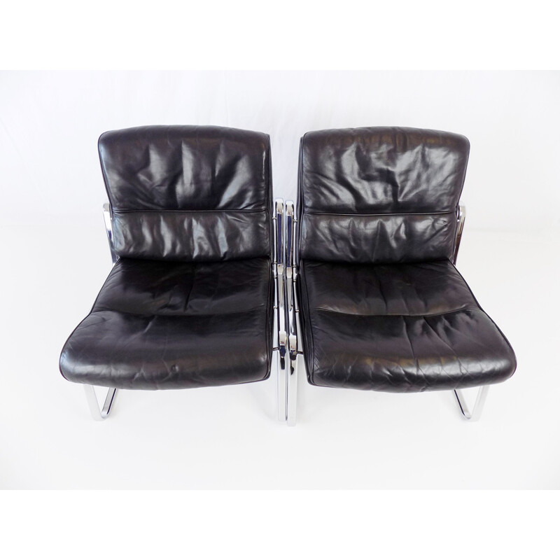Pair of vintage Drabert leather armchairs by Gerd Lange, 1970s