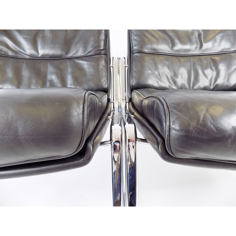 Pair of vintage Drabert leather armchairs by Gerd Lange, 1970s