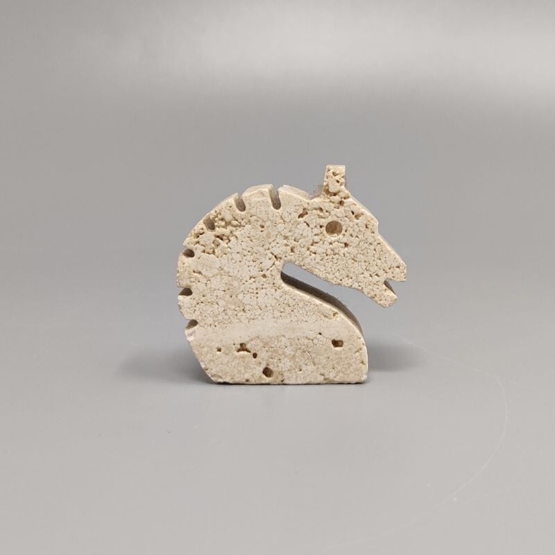 Vintage travertine Horse sculpture by Enzo Mari for F.lli Mannelli, 1970s