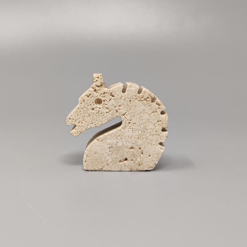 Vintage travertine Horse sculpture by Enzo Mari for F.lli Mannelli, 1970s
