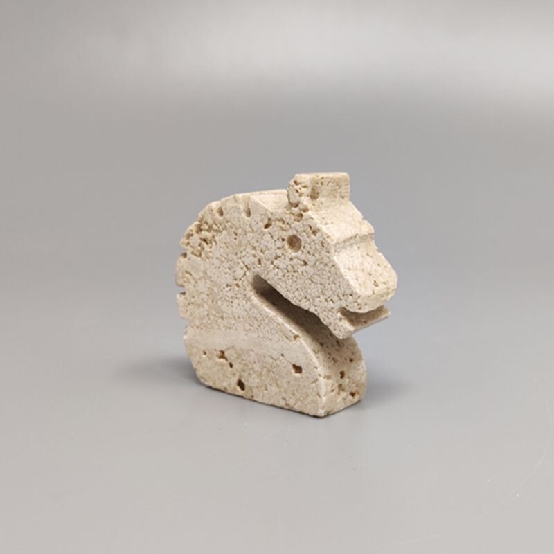 Vintage travertine Horse sculpture by Enzo Mari for F.lli Mannelli, 1970s