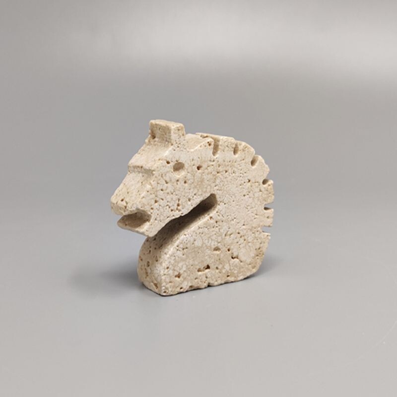 Vintage travertine Horse sculpture by Enzo Mari for F.lli Mannelli, 1970s