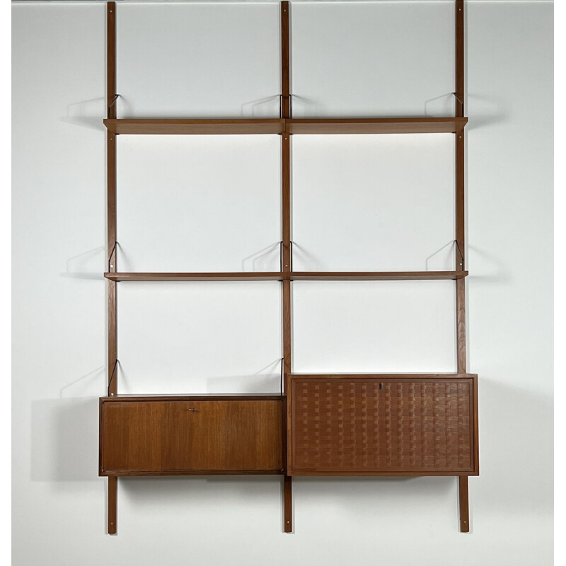 Étagère murale vintage modulable "Royal System" par Poul Cadovius pour Cado Danemark, 1960