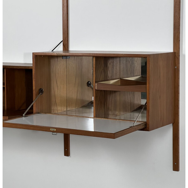 Étagère murale vintage modulable "Royal System" par Poul Cadovius pour Cado Danemark, 1960