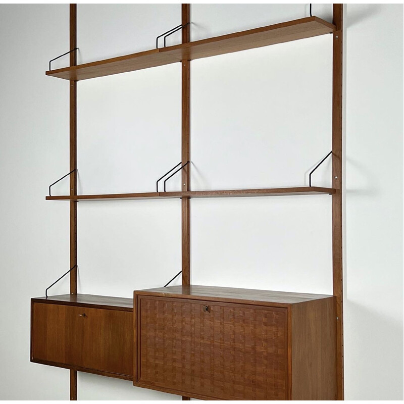 Vintage modular wall shelf "Royal System" by Poul Cadovius for Cado Denmark, 1960