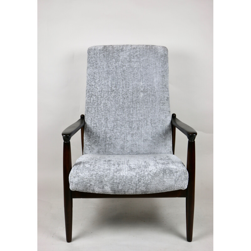 Vintage GFM-64 silver high armchair by Edmund Homa, 1970s