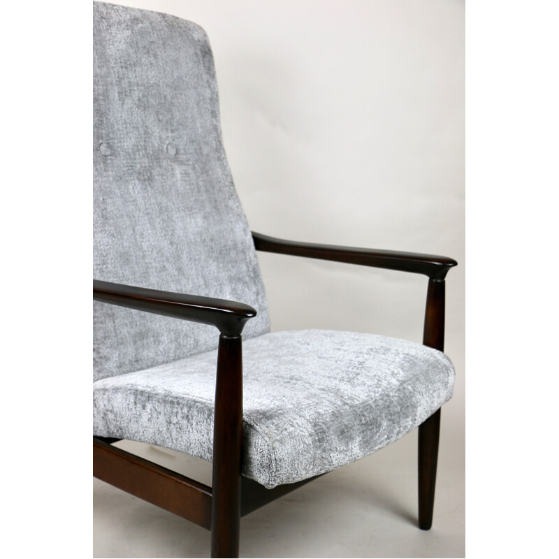 Vintage GFM-64 silver high armchair by Edmund Homa, 1970s