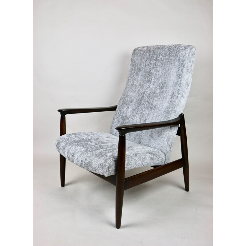 Vintage GFM-64 silver high armchair by Edmund Homa, 1970s