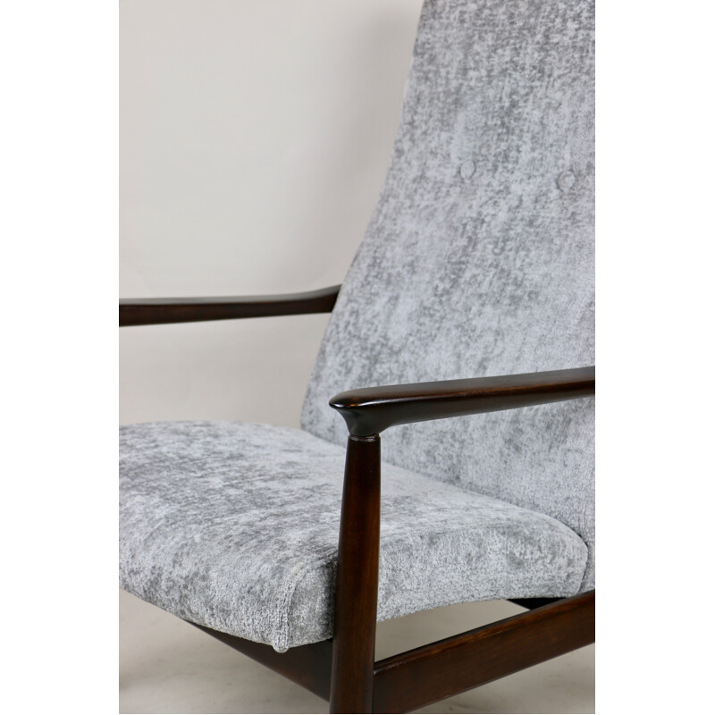 Vintage GFM-64 silver high armchair by Edmund Homa, 1970s