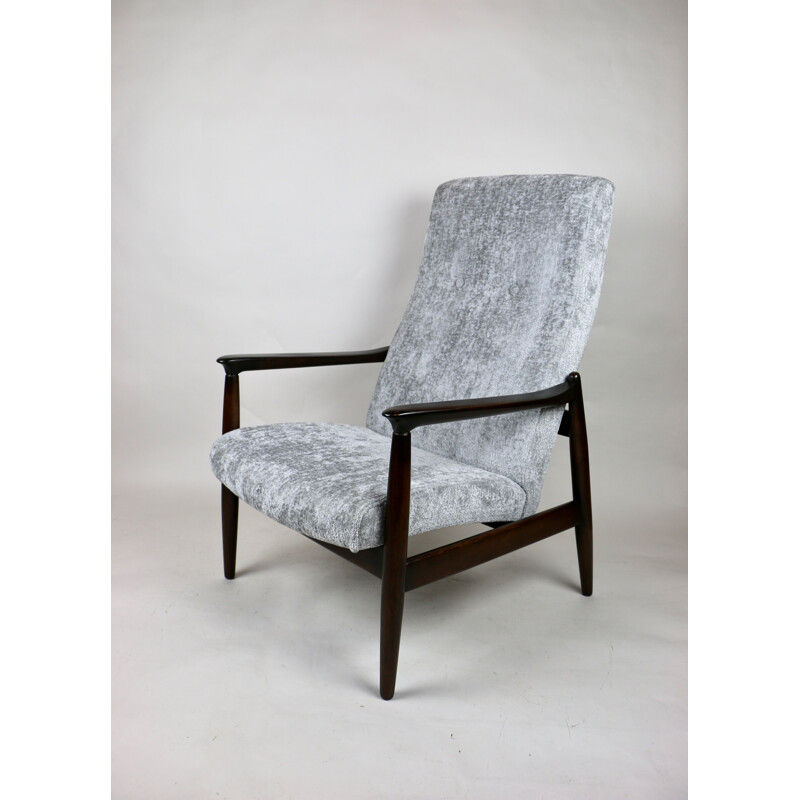 Vintage GFM-64 silver high armchair by Edmund Homa, 1970s