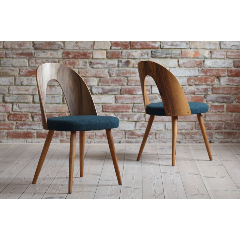 Set of 4 mid-century dining chairs in kvadrat fabric by Antonin Šuman