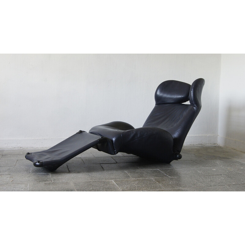 Chaise longue de cuero vintage de Toshiyuki Kita para Cassina