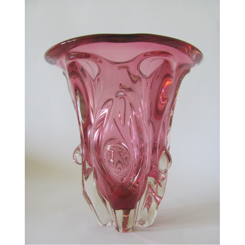 Vintage vase of metalurgic glass made for Škrdlovice, Czechoslovakia 1960s