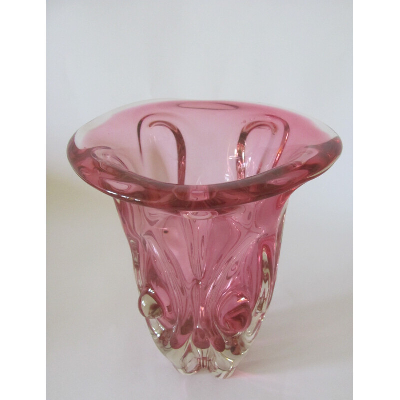 Vintage vase of metalurgic glass made for Škrdlovice, Czechoslovakia 1960s